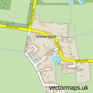 Street map sample of Withernwick, East Riding of Yorkshire