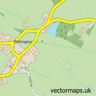 Street map sample of Withington, Staffordshire