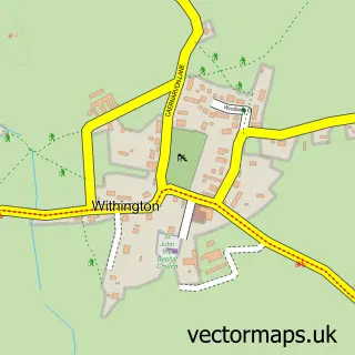 Street map sample of Withington, Shropshire
