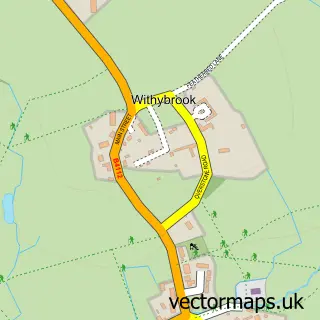 Street map sample of Withybrook, Warwickshire