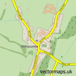 Street map sample of Withycombe, Somerset