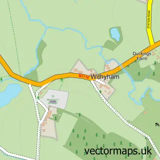 Street map sample of Withyham, East Sussex