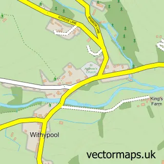 Street map sample of Withypool, Somerset