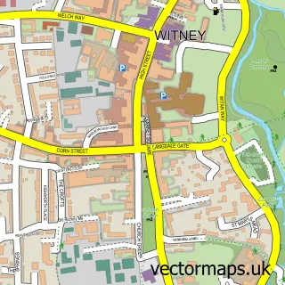 Street map sample of Witney, Oxfordshire