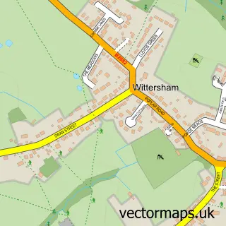 Street map sample of Wittersham, Kent