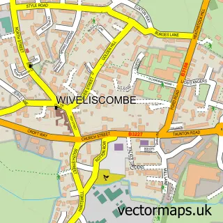 Street map sample of Wiveliscombe, Somerset