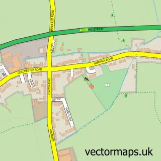 Street map sample of Wix, Essex