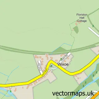 Street map sample of Wixoe, Suffolk