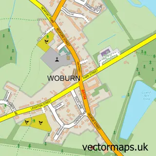 Street map sample of Woburn, Bedfordshire