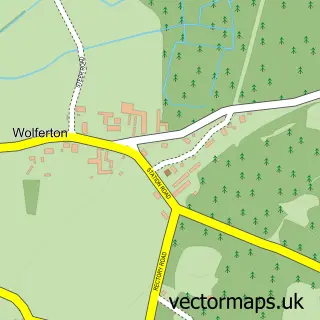 Street map sample of Wolferton, Norfolk