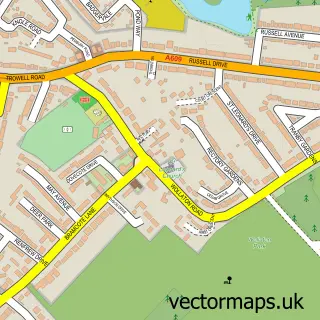 Street map sample of Wollaton, Nottinghamshire