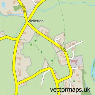 Street map sample of Wollerton, Shropshire