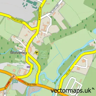 Street map sample of Wolverley, Worcestershire