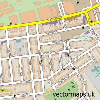 Street map sample of Wolverton, Buckinghamshire
