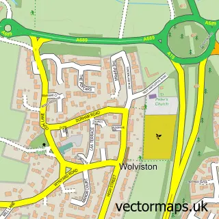 Street map sample of Wolviston, Durham