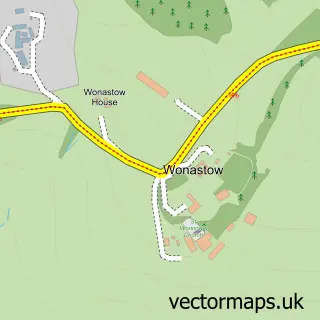 Street map sample of Wonastow, Gwent