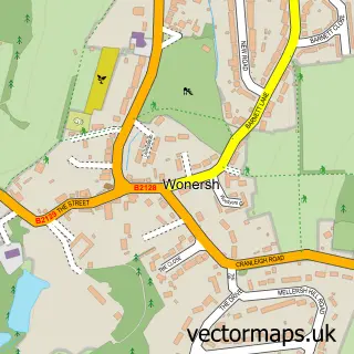 Street map sample of Wonersh, Surrey