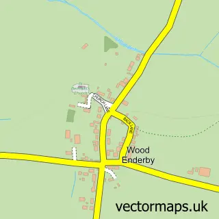 Street map sample of Wood Enderby, Lincolnshire