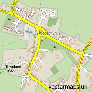 Street map sample of Woodchurch, Kent