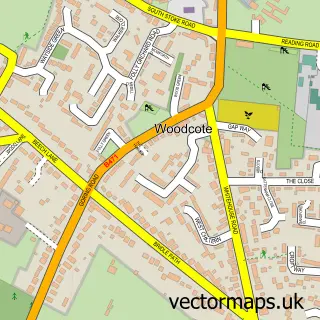 Street map sample of Woodcote, Oxfordshire