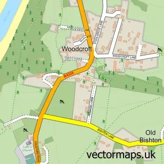 Street map sample of Woodcroft, Gloucestershire