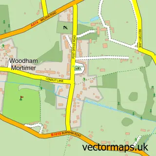 Street map sample of Woodham Mortimer, Essex