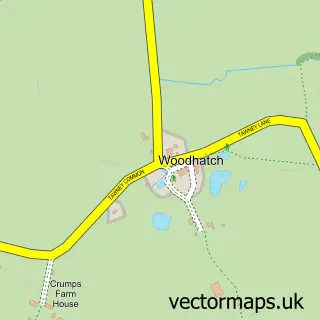 Street map sample of Woodhatch, Essex
