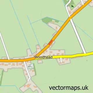 Street map sample of Woodhead, Aberdeenshire