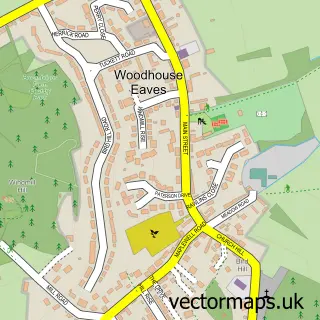 Street map sample of Woodhouse Eaves, Leicestershire
