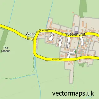 Street map sample of Woodhurst, Cambridgeshire