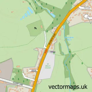 Street map sample of Woodkirk, West Yorkshire