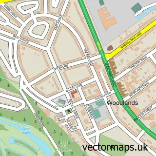 Street map sample of Woodlands, South Yorkshire