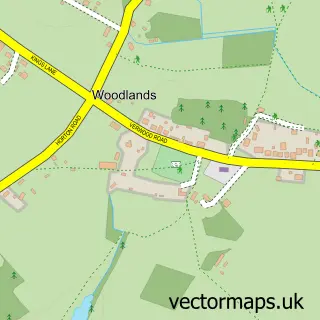 Street map sample of Woodlands, Dorset