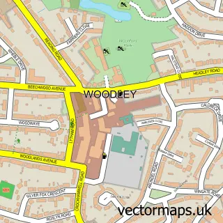 Street map sample of Woodley, Berkshire