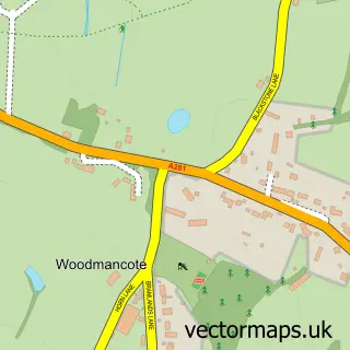 Street map sample of Woodmancote, West Sussex