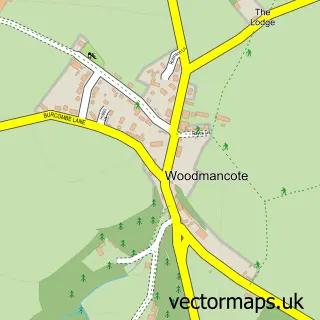 Street map sample of Woodmancote, Gloucestershire