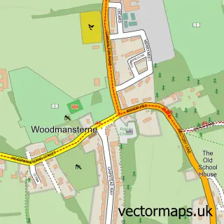 Street map sample of Woodmansterne, Surrey