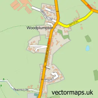 Street map sample of Woodplumpton, Lancashire