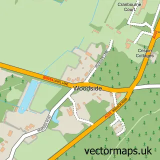 Street map sample of Woodside, Berkshire
