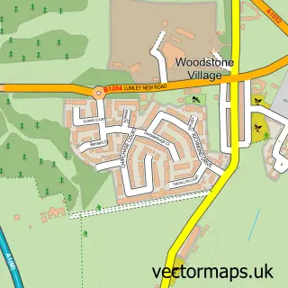 Street map sample of Woodstone Village, Durham