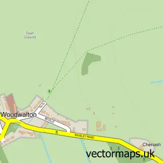 Street map sample of Woodwalton, Cambridgeshire