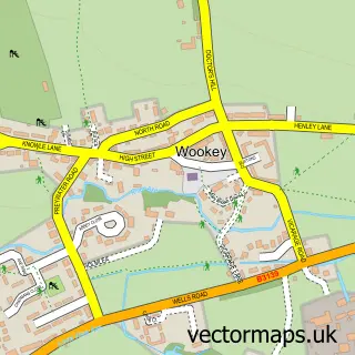 Street map sample of Wookey, Somerset