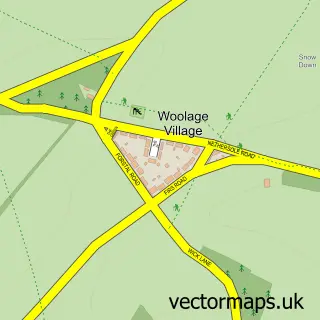 Street map sample of Woolage Village, Kent