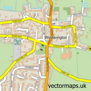 Street map sample of Woolavington, Somerset