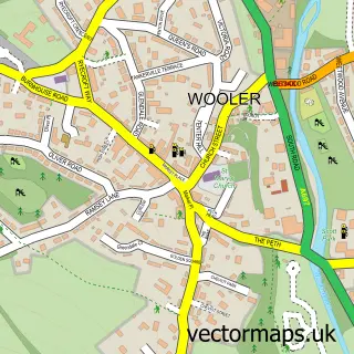 Street map sample of Wooler, Northumberland