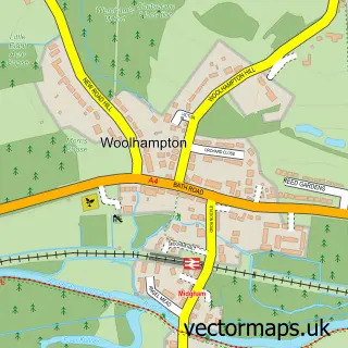 Street map sample of Woolhampton, Berkshire