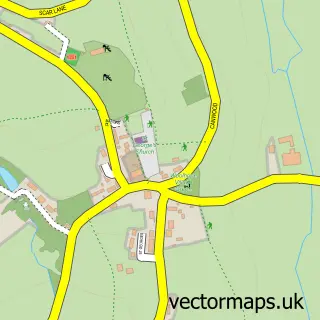 Street map sample of Woolhope, Herefordshire