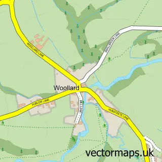 Street map sample of Woollard, Somerset