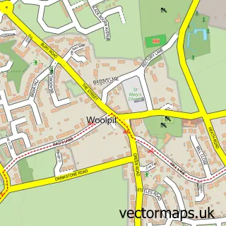 Street map sample of Woolpit, Suffolk
