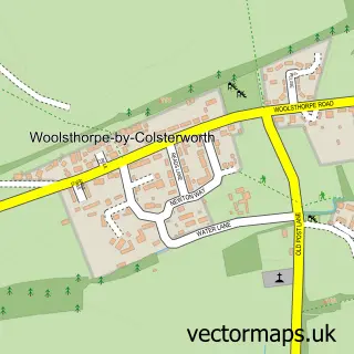 Street map sample of Woolsthorpe, Lincolnshire